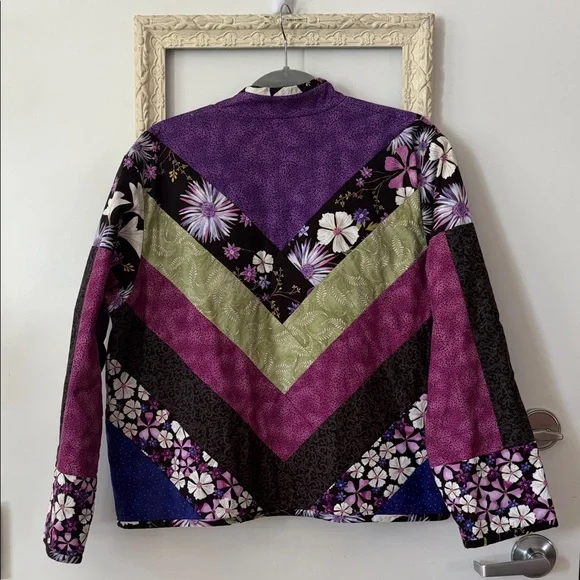 HOMEMADE | Quilted Patchwork Floral Open Jacket - Picture 9 of 16